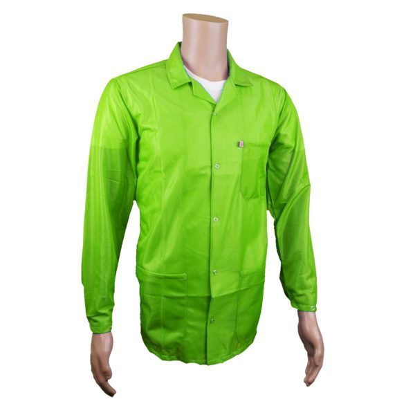 Transforming Technologies ESD Jacket, 3/4ths Length, Snap Cuff, X-Large, Green/Yellow JKC9025SPGN